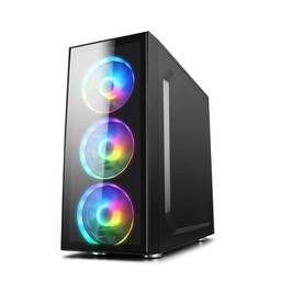 [GABBLR060] Gabinete                                                                                                                                                                                                                                     Gamer Balam Rush Dragonfly Gm320 Mid Tower Atx - Micro Atx Y Mini Itx Cristal Templado Usb 3.0 Negro 3 Vent