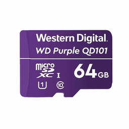 [MENWSD020] Memoria                                                                                                                                                                                                 Micro Sd Wd Purple - 64gb, Clase 10, Clase De Velocidad Uhs 1 (u1)  Wdd064g1p0c