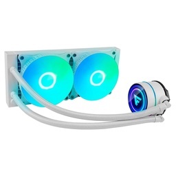 [VENVGO070] Enfriamiento                                                                                                            Liquido. Gamer Factor Lqg601. 240mm - Rgb, Tdp 250w, 2 Fan 120mm 70 Cfm, Blanco.