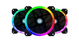 [VENVGO010] Kit                                                                                                          De Ventiladores Game Factor Fkg400 - Multicolor, Ventilador 120mm Incluye 2 Tiras Led, Control Remoto.