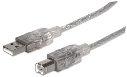 [CABITL1590] 345408                                                                                                                                                                                                                                                                                              Cable Para Impresora Usb-a A Usb-b De 5mts - Color Plateado, Velocidades De Hasta 480 Mbps.