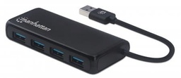 [ACCITL6030] Conector                                                                                                                                                                                                                                                                                                                                                                                                                                         Múltiple De 4 Puertos Para Usb Manhattan 164900 - Udb Tipo-a, 5 Gbps, Negro