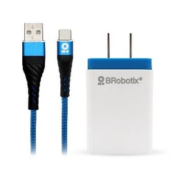 [ACCRBT5900] Cargador                                                                                                                                                                                                                                                                                                                                                                                                                                  Brobotix Usb C/cable Tipo C Carga RÁpida 963332 - Blanco - Azul, Pared, 5 V, 1 Puerto Usb V3.0