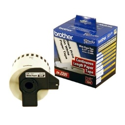 [CARBRT1470] Etiqueta                                                                                                                                                                                                                                                              Blanca Continua De Papel Brother Dk2205 De 62 Mm De Ancho X 30.4 Mts De Largo. Impresión En Negro. Ql800 / Ql810w / Ql1110nwb. -
