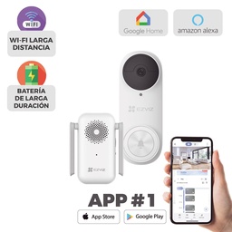 [ACCEZV130] Timbre                                                                                                                                                                                                                                                                                                                                                                                                        Con Cámara Wi-fi De Batería Recargable (db2kit) Ezviz -