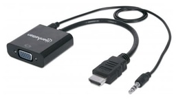 [ACCITL3130] Convertidor                                                                                                                                                                                                                                                                                                                                                                                                                                                                       Hdmi A Vga Manhattan - Vga, Hdmi/3.5mm, Macho/hembra, Negro