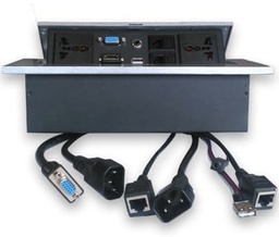 [ACCRBT2640] Caja                                                                                                                                                                                                                                                                                                                                                                                                                                                               De Mesa - Rj45 Cat 5e, Hdmi, Svga, Usb V2.0, 3.5 Mm, Nema 5-15r, Plata, Brobotix 005514