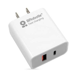 [ACCRBT7180] Cargador                                                                                                                                                                                                                                                                                                                                                                                                    Carga Rápida - Dual Usb V3.0 18w, 1 Puerto Tipo A Y 1 Puerto Tipo C Brobotix 6000502