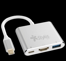 [ACCSTY370] Adaptador                                                                                                                                                                                                                                                                                                                                                                                                                                                             Hub 3 En 1 Stylos. Stcbhub31s -
