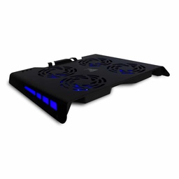 [ACCVGO2130] Base                                                                                                                                                         Enfriadora Game Factor Cpg400 - Negro, 4 Ventiladores Rgb, Usb Aluminio