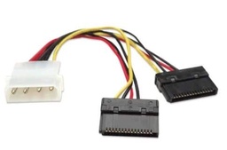 [CABITL025] 349369                                                                                                                                              Cable De Corriente Sata En Y - De 4 Pines A 2 X 15 Pines, 15 Cm De Largo.
