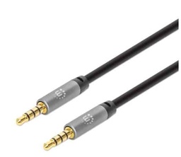 [CABITL4800] 355995                                                                                                                                                                                                                                  Cable Auxiliar De Audio Estéreo - Contactos Chapados En Oro, Diseño Delgado, Negro/plata, 2m