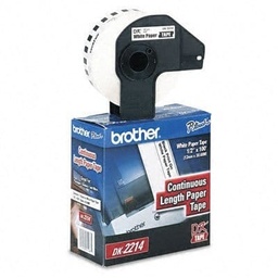 [CARBRT025] Etiqueta                                                                                                                                                                                                                             Blanca Continua De Papel Brother Dk2214 De 12 Mm De Ancho X 30.4 Mts De Largo. Impresión En Negro. Ql800 / Ql810w / Ql1110nwb. -