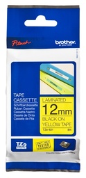 [CARBRT1020] Etiqueta                                                                                                                                                                                                                                    Amarilla Continua Laminada Brother Tze631 - De 12 Mm De Ancho X 8 Mts De Largo. Impresión En Negro.