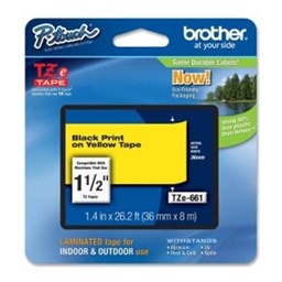 [CARBRT2460] Etiqueta                                                                                                                                                                                                                                  Amarilla Continua Laminada Brother Tze661 - De 36 Mm De Ancho X 8 Mts De Largo. Impresión En Negro.