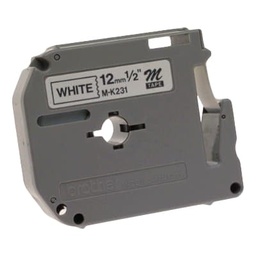 [CARBRT480] Etiqueta                                                                                                                                                                                                                                                            Blanca Continua Plástica No Laminada Brother M231 - De 12 Mm De Ancho X 8 Mts De Largo. Impresión En Negro.