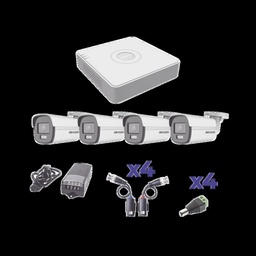 [KITHKV370] Kit                                                                                                                                                                                                       Colorvu Turbohd 1080p Lite / Dvr 4 Canales / 4 Cámaras Bala (exterior 2.8 Mm) -