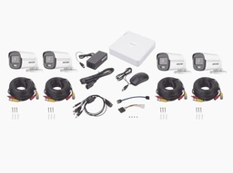 [KITHKV380] Kit                                                                                                                                                                                    Turbohd 1080p / Dvr 4 Canales / 4 Cámaras Bala Colorvu / Fuente De Poder / Accesorios De Instalación -
