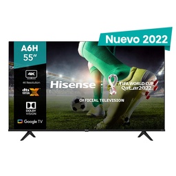 [PANHSE1250] Televisor                                                                                     Hisense 55a6h - 55 Pulgadas, Led 4k Uhd, 3840 X 2160 Pixeles, Smart Google