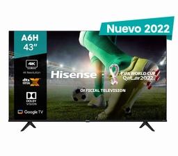 [PANHSE1260] Televisor                                                                                       Hisense 43a6h - 43 Pulgadas, Led 4k Uhd, 3840 X 2160 Pixeles, Smart Google
