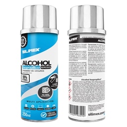 [SLXLMP520] Alcohol                                                                                                                                           Isopropílico Silimex Aerosol Envase: 250 Ml = 280gr. - Azul, Alcohol Isopropílico, Componentes Electrónicos