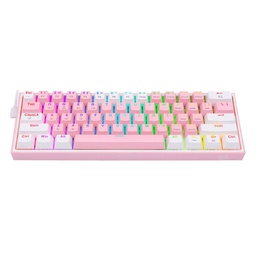 [TECRDG140] Teclado                                                                                                                                         Mecánico Redragon K616-rgb Pw - Rosa Y Blanco