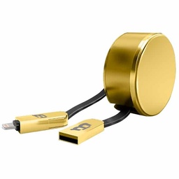 [7500463424359-B] CABLE BLACKPCS (CA-RETRACTIL) V8/LIGHTNING ORO 1M 2.1A (CAGMLPR-3)