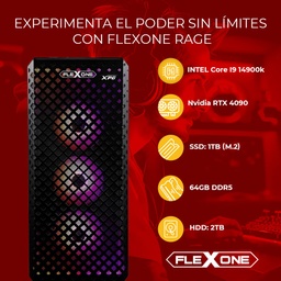 [dim-flexone-rage] Computadora   Flexone Rage Intel Core I9 14900k 64gb Ddr5 Z790 1tb SSD M.2 2tb HDD 850w 80+ Wc 360mm Wifi Nvidia Rtx4090 24gb