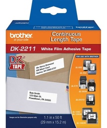 [DK2211] Etiqueta  Plastica Brother Dk2211 Continua, Texto Negro 29mmx15.2mm