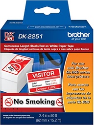 [DK2251] Rollo De Etiquetas Brother Dk2251 Continua 6.2 X 15.2 Rojo/negro