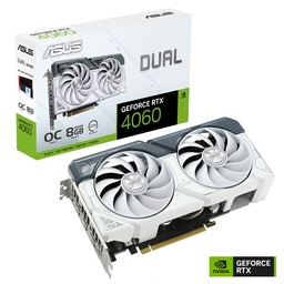 [dim-Dual-rtx4060-o8g-white] Tarjeta de Video ASUS NVIDIA Dual GeForce RTX 4060 White OC, 8GB 128-bit GDDR6, PCI Express 4.0
