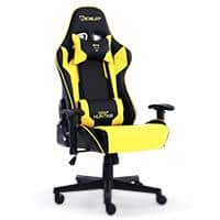 [OGS-02] SILLA OCELOT GAMING OGS-02 / VINIPIEL / BASE NYLON AJUSTABLE / DESCANSABRAZOS 2D / PISTON CLASE 4 / RECLINABLE 90-155 GRADOS / HASTA 150KG / COJINES LUMBAR Y CERVICAL / COLOR NEGRO CON AMARILLO