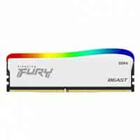 [KF436C18BWA/16] MEMORIA RAM KINGSTON DIMM DDR4 16GB 3600MT/S FURY BEAST WHITE RGB CL18 288PIN 1.35V C/DISIPADOR DE CALOR P/PC/GAMER/ALTO RENDIMIENTO (KF436C18BWA/16)