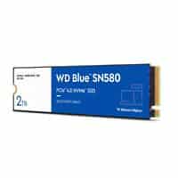[WDS200T3B0E,WDS200T3B0E-00CHF0] UNIDAD DE ESTADO SOLIDO SSD INTERNO WD BLUE SN580 2TB M.2 2280 NVME PCIE GEN4 LECT.4150MBS ESCRIT.4150MBS TBW900 PC LAPTOP MINIPC WDS200T3B0E