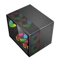 [BR-936033-1] GABINETE GAMER BALAM RUSH TANK MINI GI930 / MINI ATX - ITX / MICRO ATX - MINI ITX / PANEL CRISTAL TEMPLADO - MALLA METALICA / 3X VENTILADORES RGB INCLUIDOS / PANELES REMOVIBLES / NEGRO / BR-936033