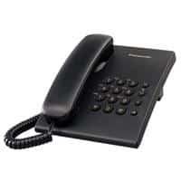 [KX-TS500MEB] TELEFONO PANASONIC KX-TS500MEB ALAMBRICO BASICO UNILINEA SIN MEMORIAS CONTROL DE VOLUMEN 4 NIVELES REMARCACION ULTIMO NUMERO NEGRO