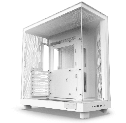 [CC-H61FW-01-1] Gabinete NZXT H6 Flow con Ventana, Midi-Tower, ATX/Micro-ATX/Mini-ITX, USB 3.2, sin Fuente, 3 Ventiladores Instalados, Blanco
