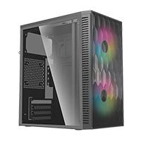 [AC-935838] GABINETE ACTECK FUJI GC470 / MINI TORRE / MICRO ATX , MINI ITX / FUENTE 500W / VENTILADOR RGB / PANEL ACRILICO, METAL / NEGRO / AC-935838