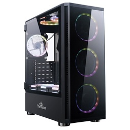 [YGS-68808] Gabinete Yeyian Ygs-68808 Shadow 2200 Lat Crist 3 Vent Rgb/usb/negro