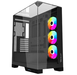 [GLASS HUNTER 3] GABINETE OCELOT GAMING ATX TRIPLE CRISTAL 3 VENTILADORES ARGB INCLUIDOS