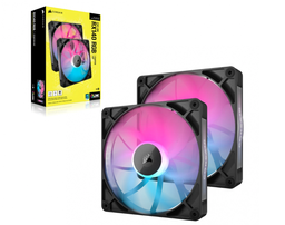 [dim-CO-9051020-WW] Ventilador Corsair iCUE LINK RX140 RGB, 140mm, 300 - 1700RPM, Negro - 2 Piezas