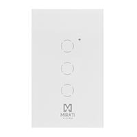 [M3SI2] APAGADOR INTELIGENTE DE PARED MIRATI DE 3 APAGADORES TOUCH WIFI 2.4HZ BLUETOOTH // COMPATIBLE CON ANDROID E IOS // FUNCIONA CON ALEXA Y ASISTENTE DE GOOGLE