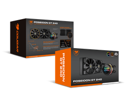 [3MAQS240.0001-1] Enfriamiento Líquido para CPU Cougar Poseidon GT 240 ARGB, 2x 120mm, hasta 2000RPM, Negro