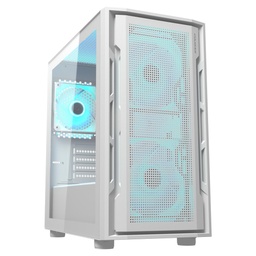 [3855C90.0004-1] Gabinete Cougar Uniface Mini RGB, Mini-Tower, Micro-ATX/Mini-ITX, USB 2.0/3.0, sin Fuente, 3 Ventiladores Instalados, Blanco