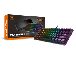 [37PRMRM1MI.0002-1] Teclado Gamer Cougar Puri Mini RGB 60%, Teclado Mecánico, Switch Gateron Red, Alámbrico, Negro (Inglés)