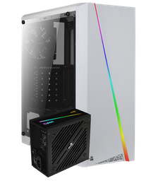 [KITAERCYLWHT700W] Kit Gabinete Aerocool Cylon Blanco Cristal Templado + Psu Cylon 700w 80plus Bronze Argb