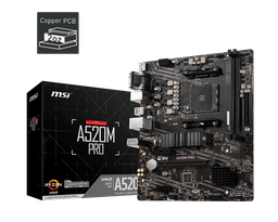 [A520M PRO] Tarjeta Madre Msi A520m Pro Am4 Ddr4, Matx