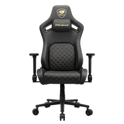 [3MDFLGLB.0001] Silla Cougar Defensor Gold Cuero Sintetico, Soporte Lumbar Pushback, Bolsillo Trasero, Reclinable Bl