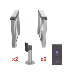 [DS-K3B220-KIT] Kit De Torniquete Con Terminales Faciales Incluidas / Montajes Incluidos /  Izquierdo Y Derecho / Carril De 90 Cms / 3,000,000 Mcbf / 4 Pares De Ir