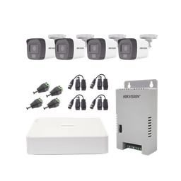 [KH1080P4BSFH] Kit Turbohd 1080p / Dvr 4 Canales / 4 Cámaras Con Micrófono Integrado Y 101° Visión / Luz Blanca + Ir Visión Nocturna / Transceptores / Conectores / Fuente De Poder Profesional Compacta